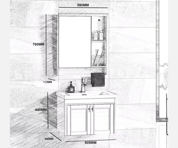 Bathluxe BV-819 Bathroom Cabinet - Design Sketch - Subhadeep Enterprises